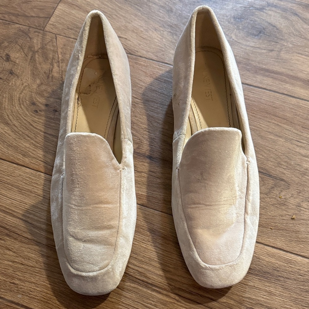 Nine West Soft Beige Suede Loafers